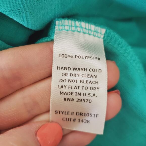 Dina Be | Deep Turquoise Teal Elastic Waist Dress - Picture 5 of 5